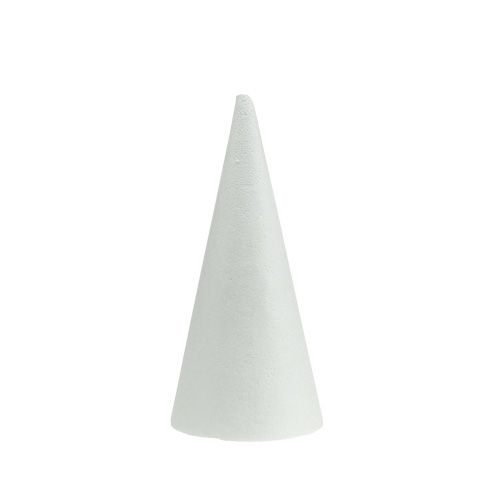 Itens Cone de isopor branco 20cm x 9cm 5 unidades