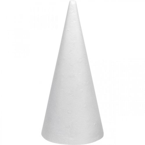 Itens Cone de isopor branco 26cm x12cm 5uds