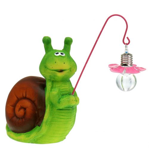 Floristik24 Figura decorativa caracol com luz Alt.18cm