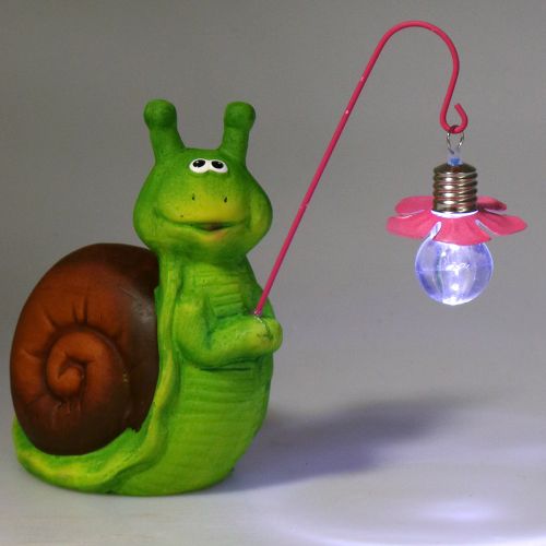Floristik24 Figura decorativa caracol com luz Alt.18cm