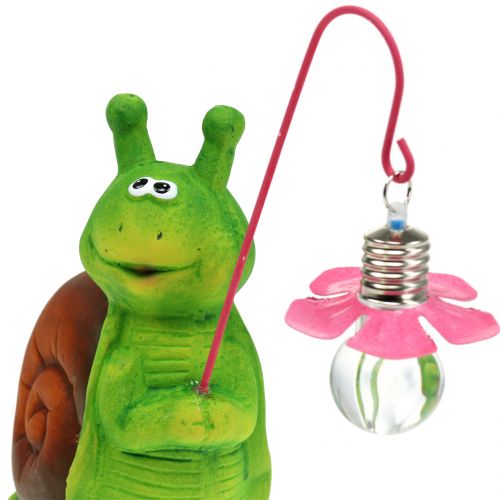 Floristik24 Figura decorativa caracol com luz Alt.18cm