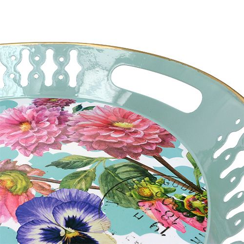 Floristik24 Bandeja com motivo floral oval 42 cm x 33 cm