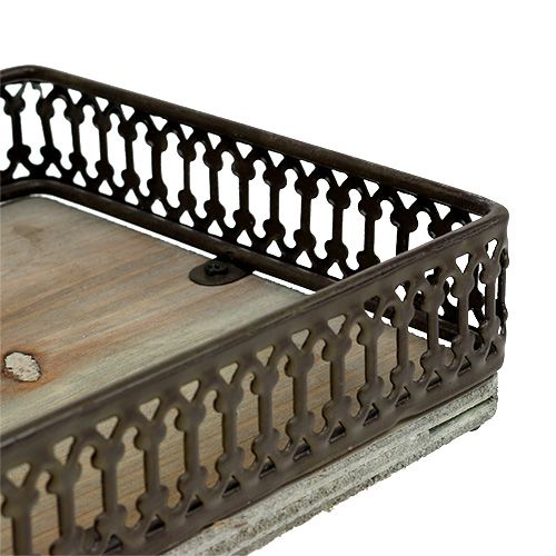 Floristik24 Bandeja quadrada 36cm x 13cm Alt.4cm natural 1p