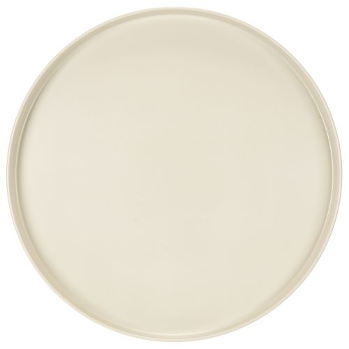 Bandeja decorativa redonda na cor creme, 30 cm, com suporte para decoração de mesa. | Floristik24.pt