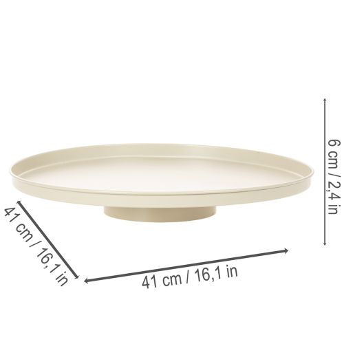 Prato decorativo de metal em formato de flor, redondo, 41 cm, para mesa. | Floristik24.pt