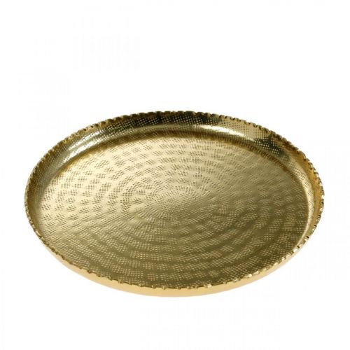 Floristik24 Bandeja decorativa, placa de metal oriental, enfeite de mesa Ø25cm