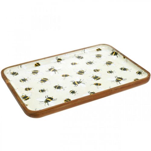 Itens Bandeja Deco bandeja de decoração de verão de abelhas quadradas de madeira 35×23,5×2cm