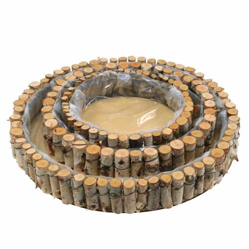 Itens Bandeja redonda para plantação de bétula natural Ø23/31/41cm conjunto de 3