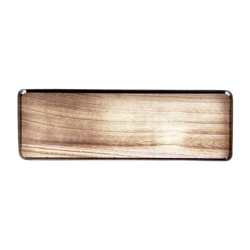 Itens Bandeja decorativa metal madeira bandeja metálica base madeira 34,5×11×3cm