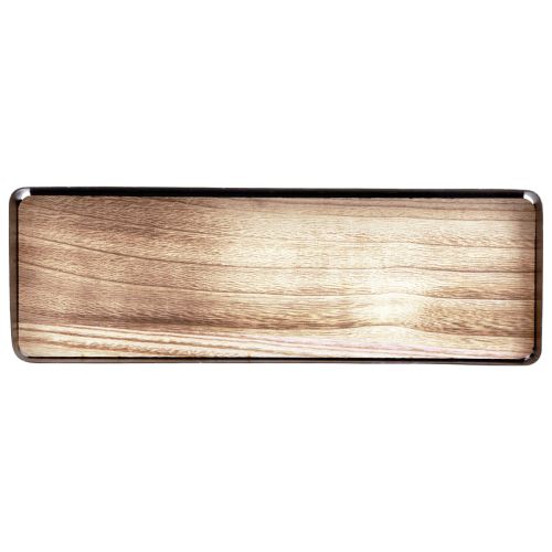 Floristik24 Bandeja decorativa metal madeira bandeja metálica base madeira 40x13x3cm