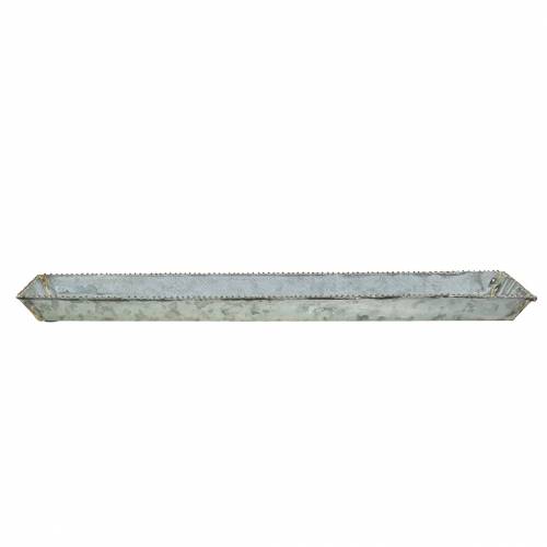 Floristik24 Bandeja de Natal de zinco lavado a branco 60 × 15cm