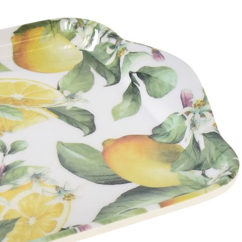 Floristik24 Bandeja limão decoração de mesa verão melamina 21x13x1,5cm