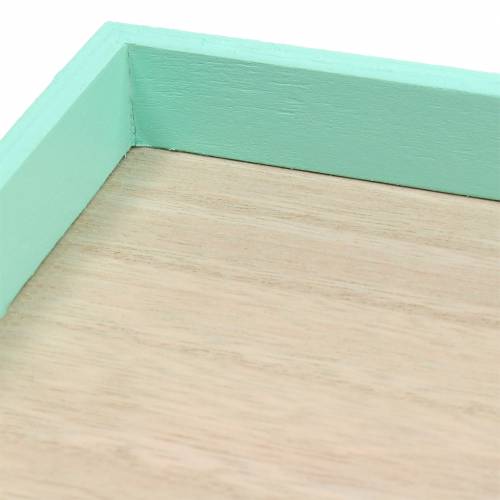 Floristik24 Bandeja de madeira verde 49 cm x 16,5 cm