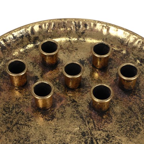 Floristik24 Castiçal em metal vintage dourado Ø30cm