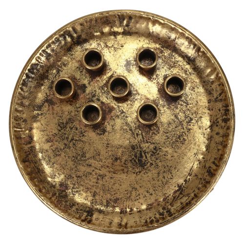 Floristik24 Castiçal em metal vintage dourado Ø30cm