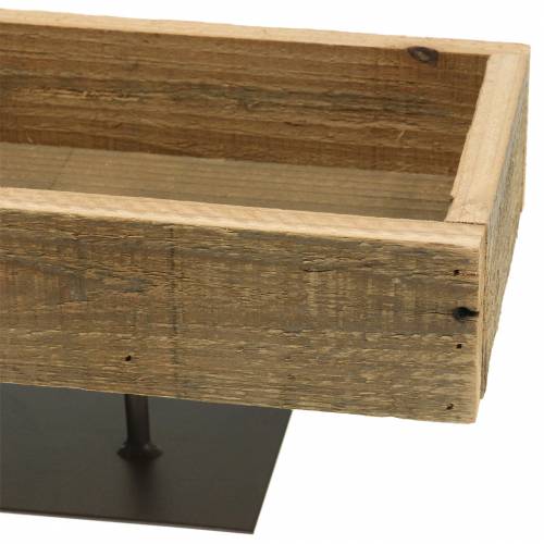 Floristik24 Tabuleiro decorativo de madeira ao pé 40cm