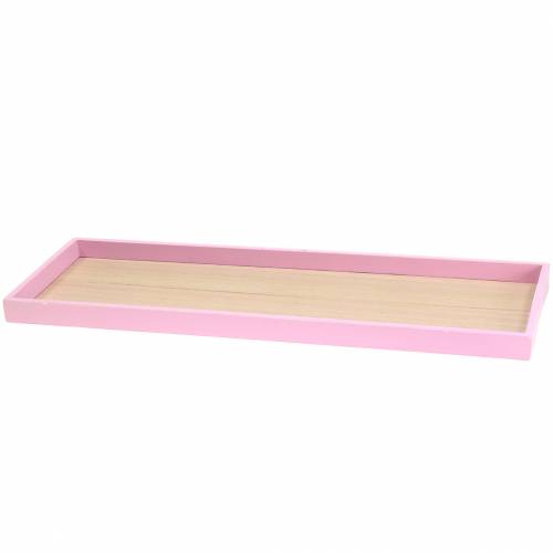 Floristik24 Bandeja de madeira rosa 49cm x 16,5cm