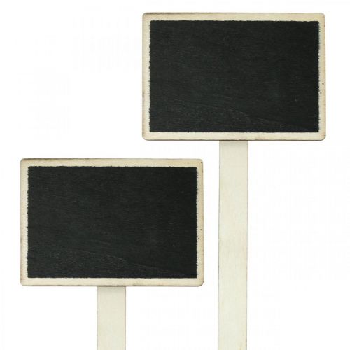 Floristik24 Tábua para colar, tábua de madeira para escrever, sinal de planta, decoração de casamento, início das aulas 10×7cm L22cm 12uds