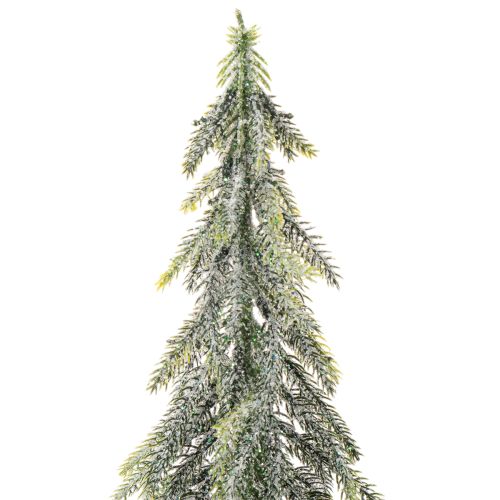 Pinheiro artificial com acabamento gelado e base de madeira, decoração de inverno, 60 cm | Floristik24.pt