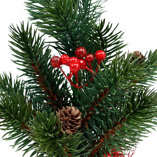 Floristik24 Abeto 32cm com cones e saco vermelho