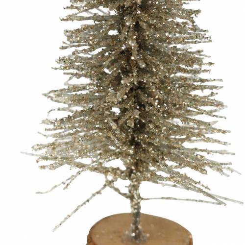 Itens Árvore de Natal decorativa com glitter champanhe 8 cm 24 unidades