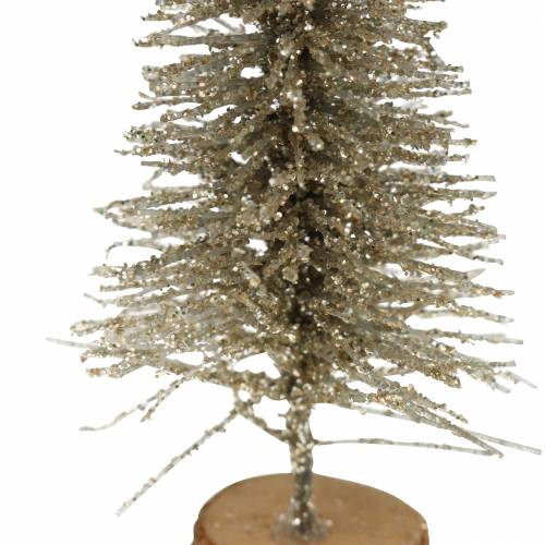 Floristik24 Árvore de Natal decorativa glitter champanhe 8cm 24 un