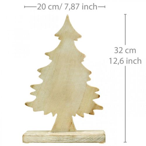 Floristik24 Deco árvore de Natal de madeira caiada decoração de mesa branca Advento 32 × 20 × 5,5cm