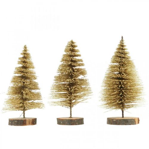 Itens Mini abetos decoração de mesa decoração de natal dourado H7cm 6uds