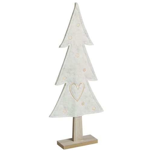 Itens Decoração de feltro para árvore de natal com coração creme bege Alt.35cm 2 unidades