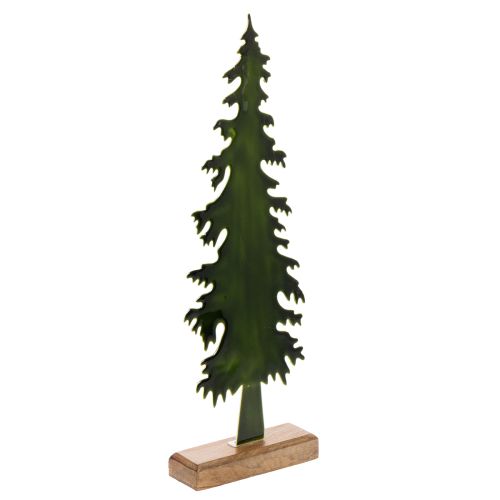 Árvore de Natal decorativa sobre base de madeira, decoração de mesa, Natal, 46 cm