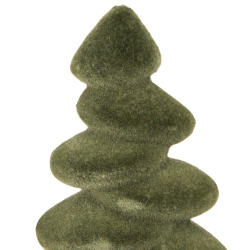 Floristik24 Decoração de mesa para árvore de Natal flocado abeto verde 16,5 cm 4 peças
