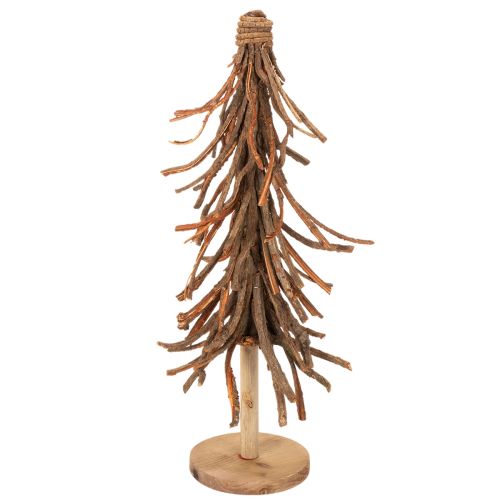 Árvore de Natal feita de ramos de salgueiro sobre uma base de madeira, 48 cm | Floristik24.pt