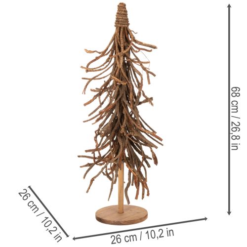 Árvore decorativa feita de ramos de salgueiro sobre uma base de madeira, 68 cm | Floristik24.pt
