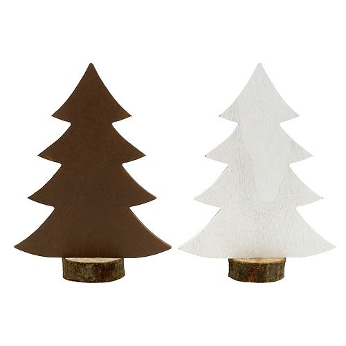 Floristik24 Abeto branco, marrom feito de madeira 21 cm 4 unidades