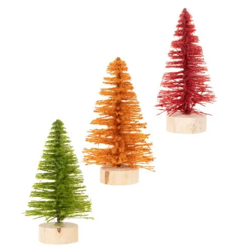Árvore de Natal artificial em miniatura para decoração de mesa, 12 cm, 6 peças | Floristik24.pt
