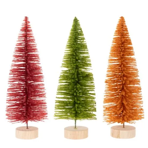 Árvore de Natal artificial, árvore decorativa para decoração de mesa, 31 cm, 3 peças | Floristik24.pt