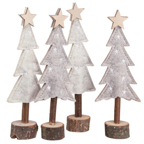 Árvore de Natal feita de feltro com estrela creme bege 18 cm 4 unidades