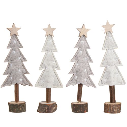 Itens Árvore de Natal feita de feltro com estrela creme bege 18 cm 4 unidades