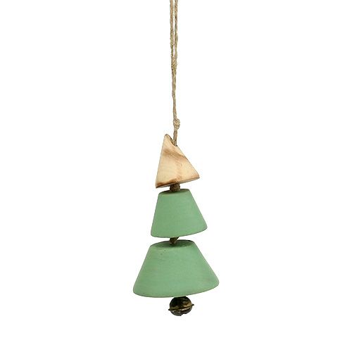 Decorações para árvores de Natal, árvore de Natal para pendurar, Natal verde / natural H10cm L24cm 4pcs