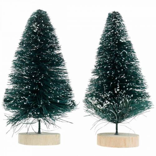 Itens Mini abeto nevado, decoração de inverno, árvore de natal A9,5cm Ø5cm 2uds