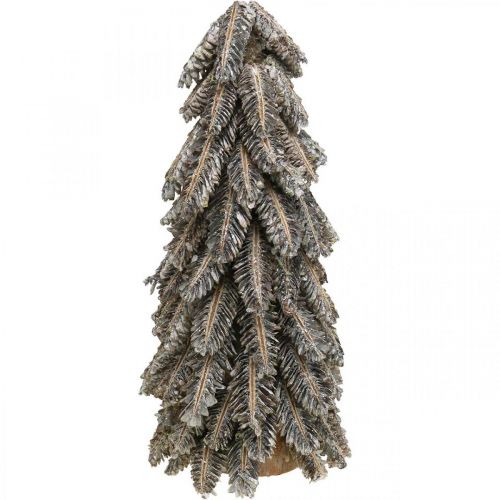 Floristik24 Pinhas, decorações de Natal, abeto de inverno coberto de neve, branco lavado Alt.40cm Ø18cm