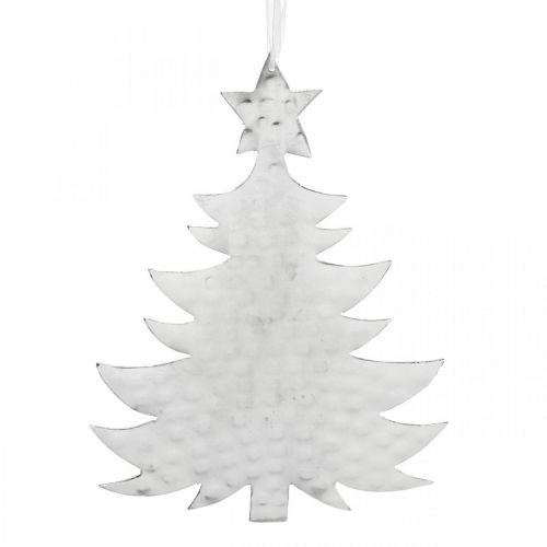 Floristik24 Pingente de árvore de Natal, decoração de Advento, decoração de metal para Natal, prata 20,5×15,5cm