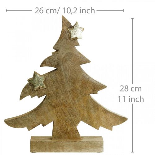 Floristik24 Árvore de Natal decoração de mesa de madeira de manga Natal 28 × 26 × 5cm