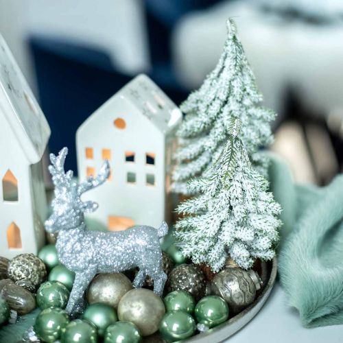 Floristik24 Árvore de Natal com neve, decoração de Natal, abeto decorativo Alt.14cm