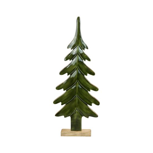 Árvore de natal decoração em madeira verde brilhante 22,5x5x50cm