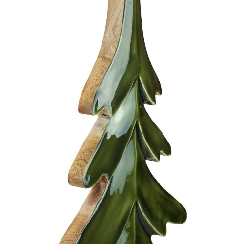Árvore de natal decoração em madeira verde brilhante 22,5x5x50cm