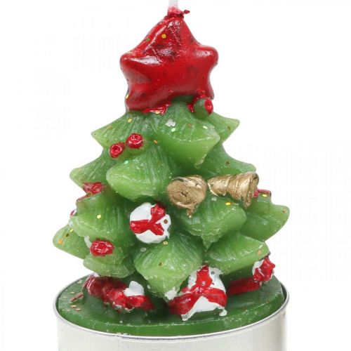 Floristik24 Iluminação para chá de Natal Iluminação para chá de abeto Altura 6,5cm 6 unidades