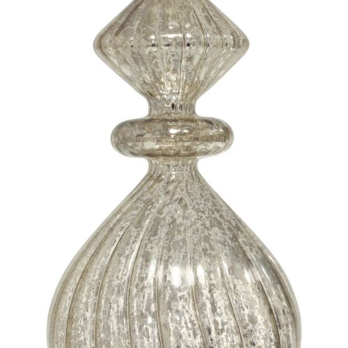 Floristik24 Tampo de árvore de natal Tampo de árvore de natal vidro prateado vintage H34cm