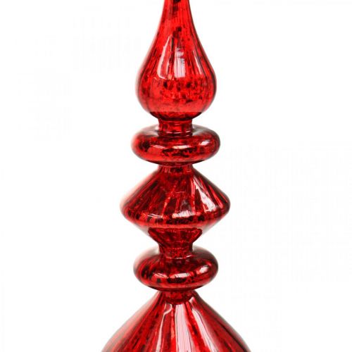 Itens Decoração de árvore de vidro vermelho no topo da árvore de Natal Árvore de Natal Alt.35cm