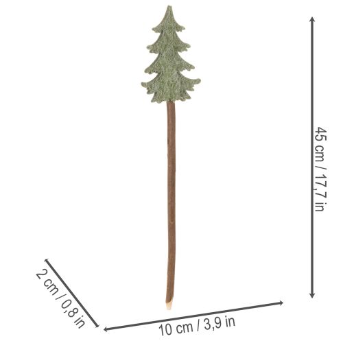 Árvore de Natal decorativa em haste para vasos e arranjos altos, 45 cm, 6 peças | Floristik24.pt